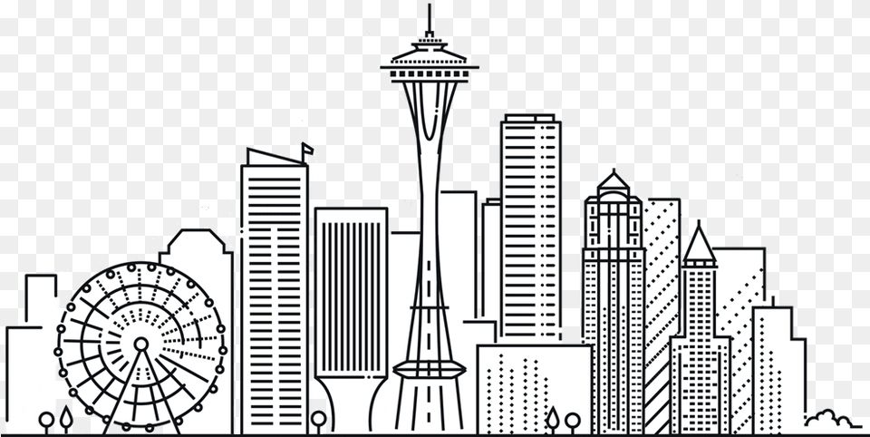 Seattle Skyline Seattle City Line Original Seattle Clipart, Urban, Metropolis, Art, Drawing Free Transparent Png