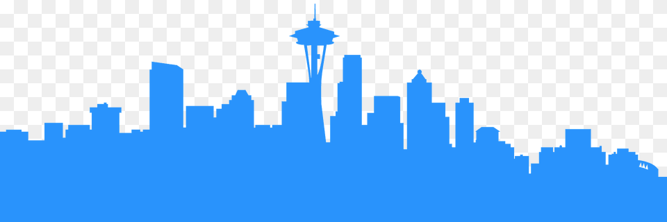 Seattle Skyline Silhouette, City, Architecture, Tower, Spire Png Image