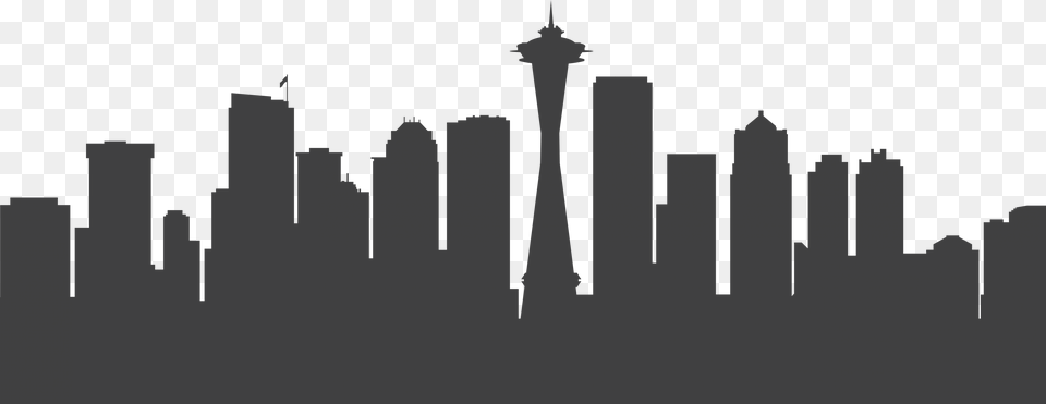Seattle Skyline Silhouette, Lighting Free Png