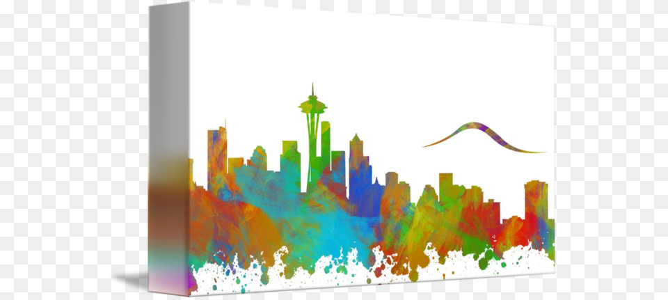 Seattle Skyline Silhouette Ii, Art, Canvas, Modern Art, Painting Free Transparent Png