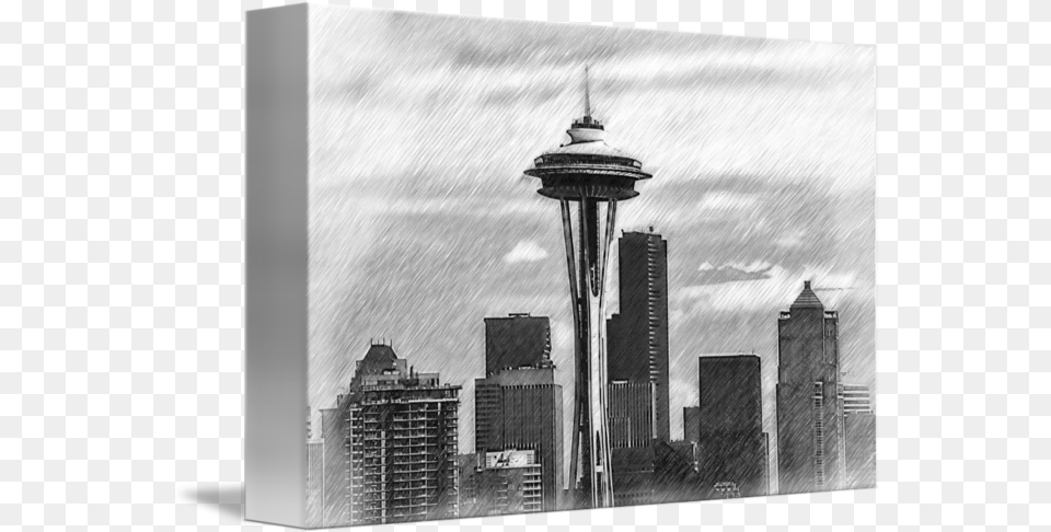 Seattle Skyline Sketched By Kirt Tisdale Commercial, City, Urban, Architecture, Building Free Png Download