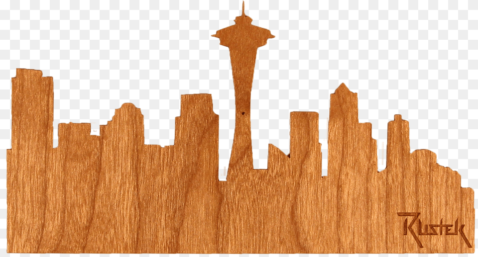 Seattle Skyline Wood Stickerclass Lazyload Lazyload Seattle Skyline Silhouette, Fence, Hardwood, Plywood Free Png Download