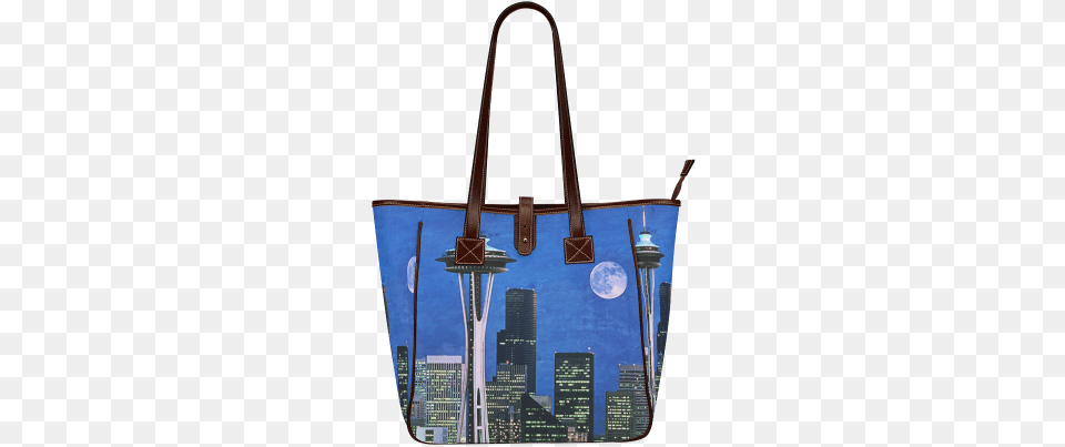 Seattle Space Needle Watercolor Classic Tote Bag Blue Seattle Blue Seattle Blue Seattle 60quot Curtains, Accessories, Handbag, Purse, Tote Bag Png