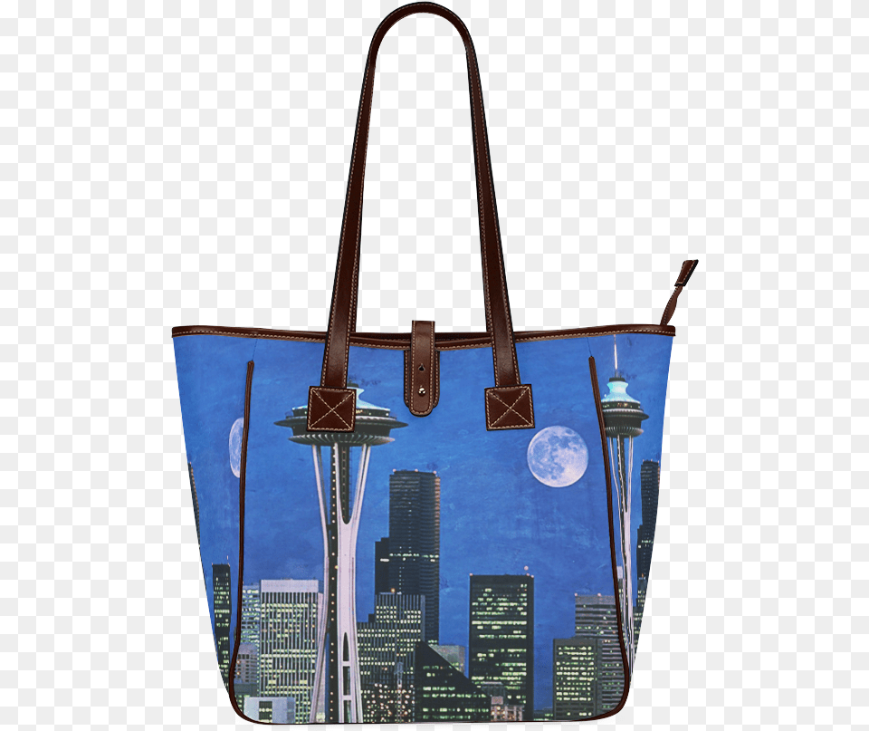 Seattle Space Needle Watercolor Classic Tote Bag Model 1644 Id Accessories, Handbag, Purse, Tote Bag Free Transparent Png