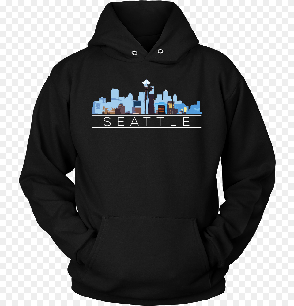 Seattle Washington Downtown City Skyline Souvenir Travel Black Unisex Hoodie, Clothing, Knitwear, Sweater, Sweatshirt Free Transparent Png