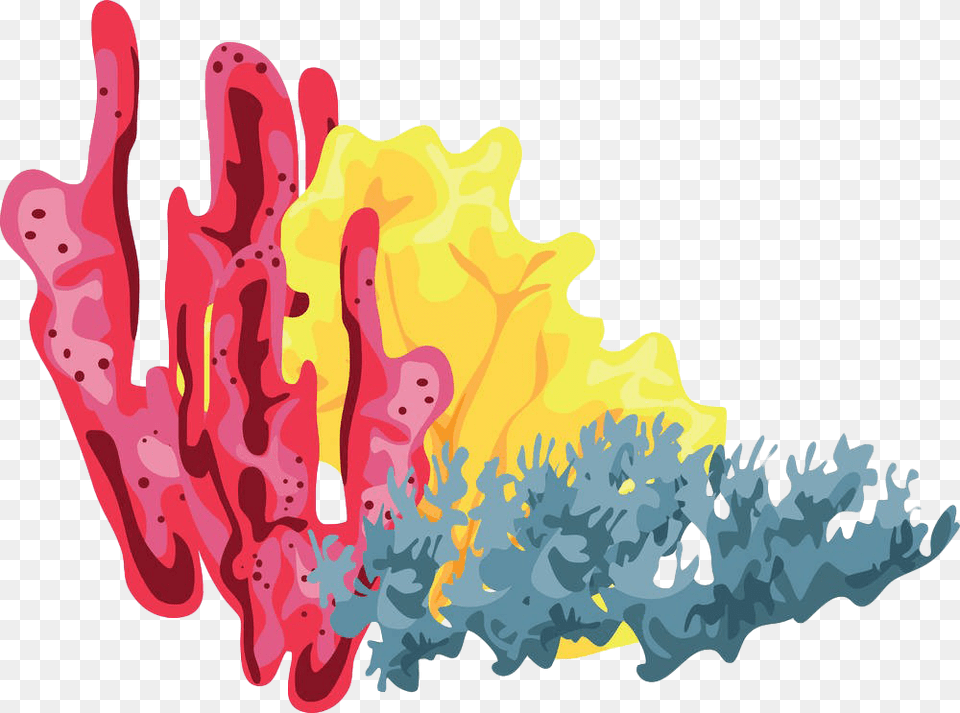 Seaweed Clipart Colorful Coral Reef With No Background, Art, Graphics, Modern Art, Animal Png Image