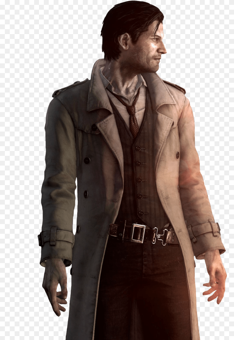 Sebastian Castellanos The Evil Within Sebastian Castellanos Trench Coat, Clothing, Overcoat, Jacket, Trench Coat Free Transparent Png