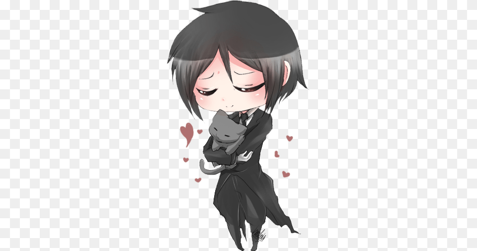 Sebastian Michaelis Anime Chibi Sebastian Cat, Publication, Book, Comics, Adult Free Png