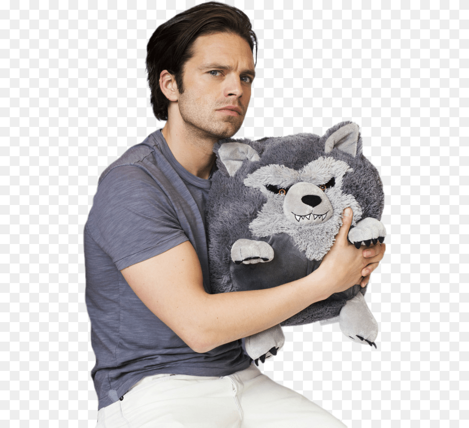Sebastianstan Sebastian Stan Sebastian Stan With Wolf, Adult, Plush, Person, Man Png
