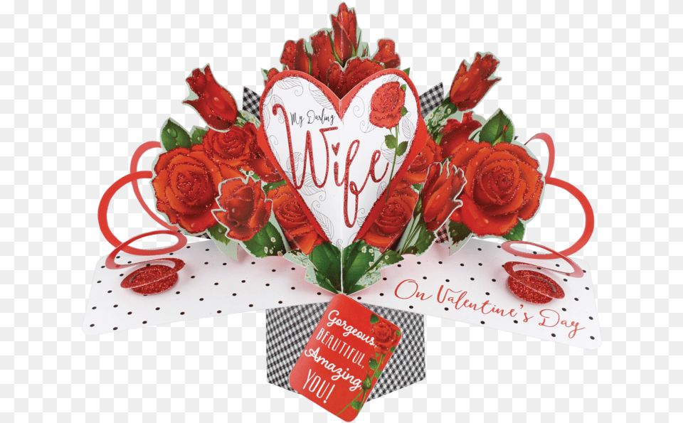 Second Nature Valentine39s Day Pop Ups Valentines Card For Wife, Flower, Flower Arrangement, Flower Bouquet, Plant Png