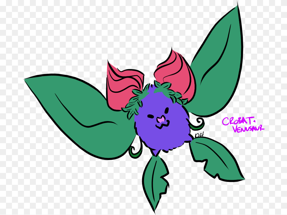 Second Pokemon Fusion Crobat And The Venusaur Line, Art, Graphics, Purple, Flower Png