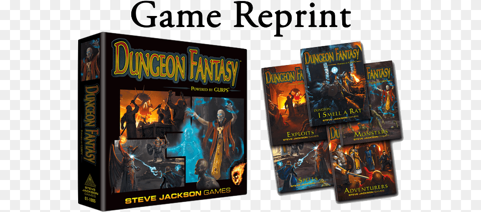 Second Printing Of The Boxed Set Dungeon Fantasy Roleplaying Game, Book, Publication, Comics, Adult Png Image