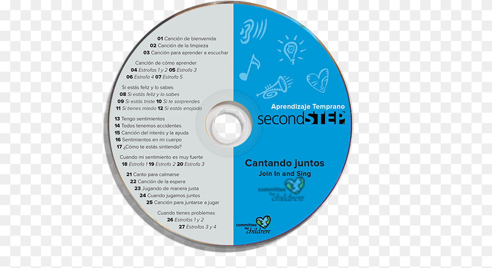 Second Step Early Learning Spanish Join In And Sing Second Step, Disk, Dvd Png Image