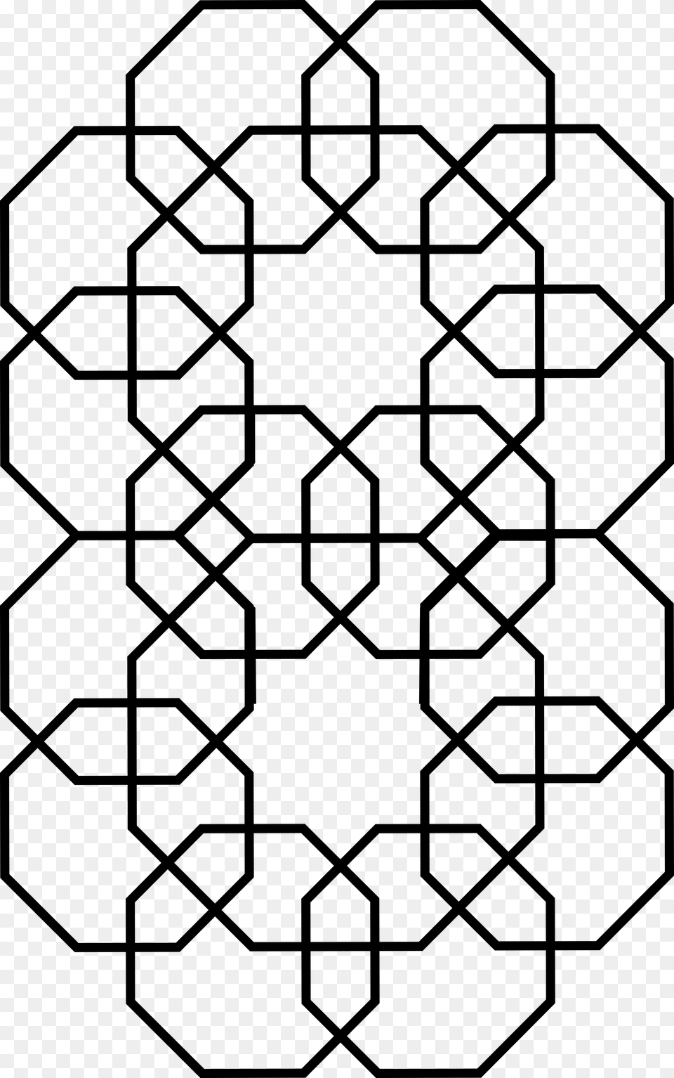 Secondary Octagons Full Line Art, Gray Free Png