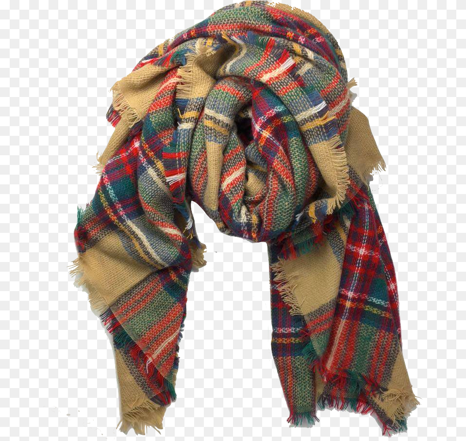 Secret Garden Blanket Scarf By Scarf From The Lucky Plaid Scarf Transparent, Clothing, Stole Png Image