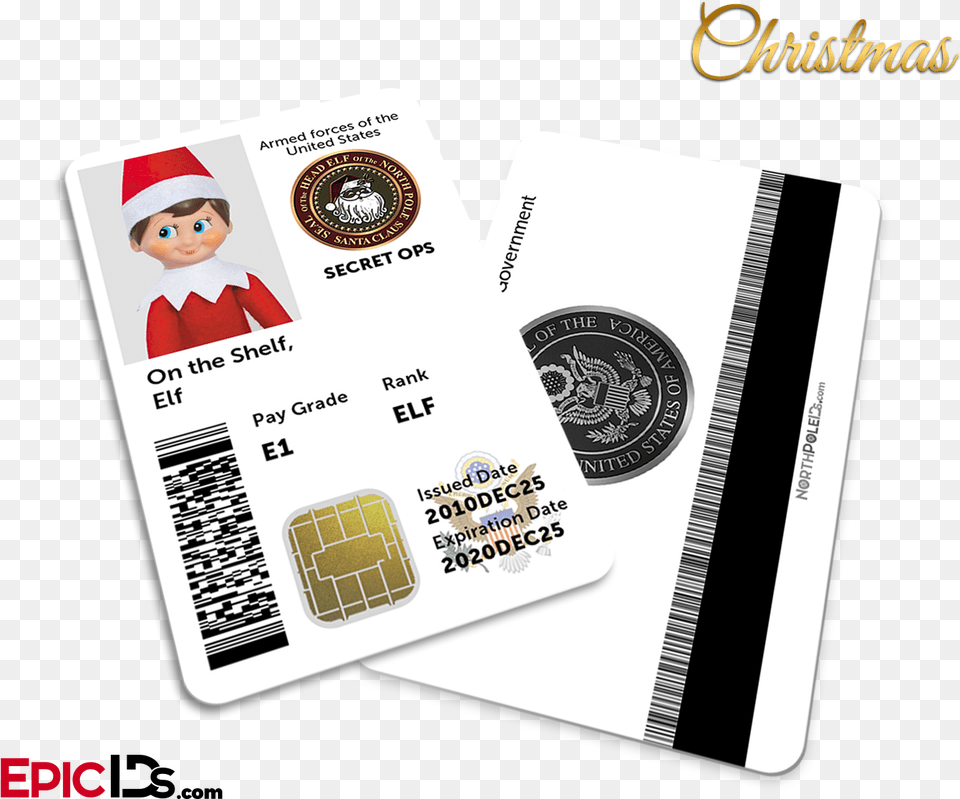 Secret Ops Us Military Santa S Elf Idclass Catco Worldwide Media Id, Text, Baby, Person, Document Free Png