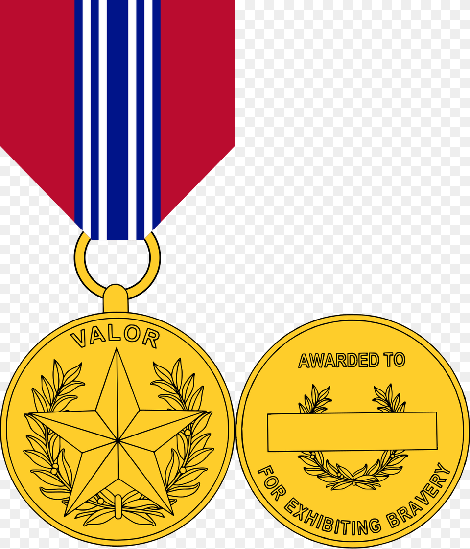 Secretary Of Defense Medal For Valor, Gold, Gold Medal, Trophy Free Png Download