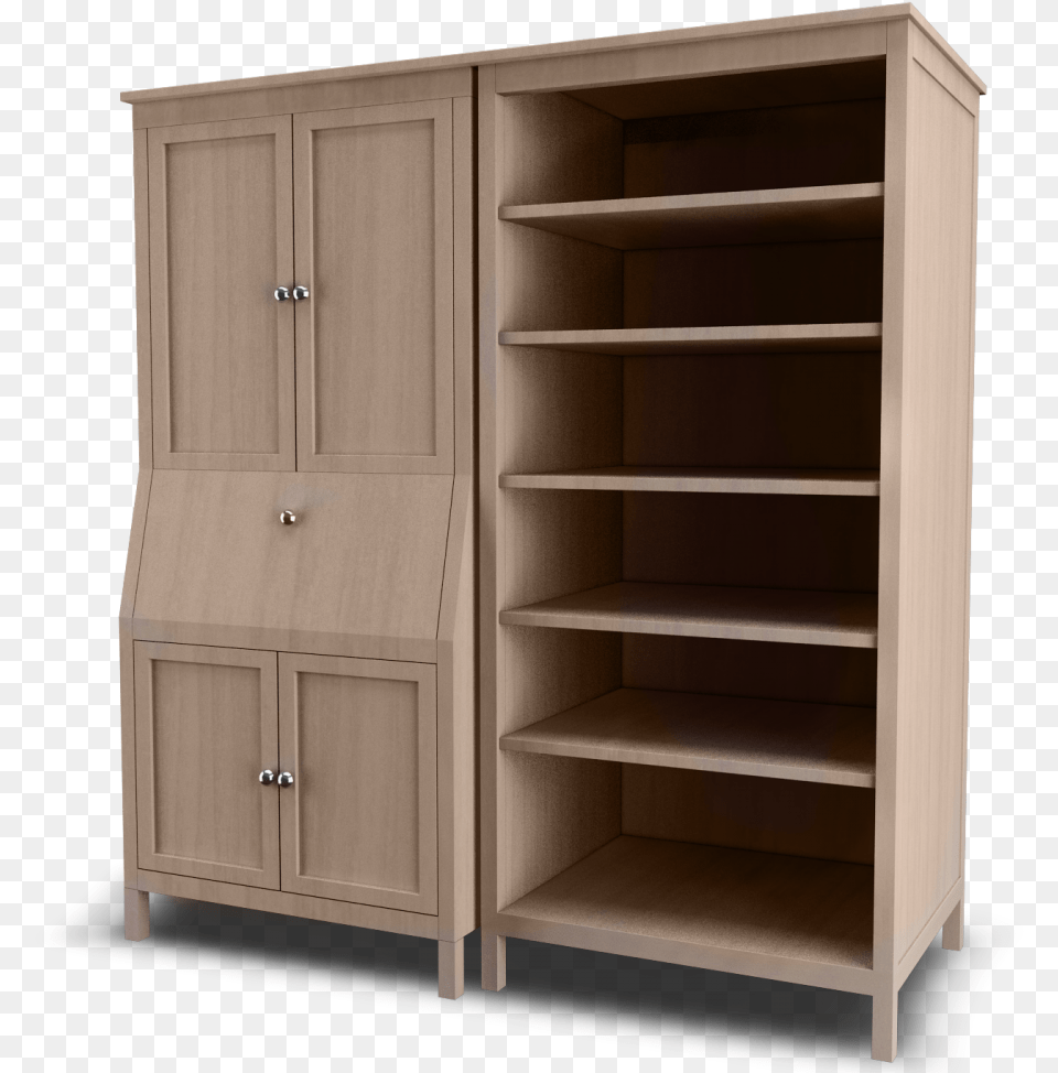 Secretary With Add On Unit And Bookspace3d Viewclass Shelf, Closet, Cupboard, Furniture, Cabinet Png
