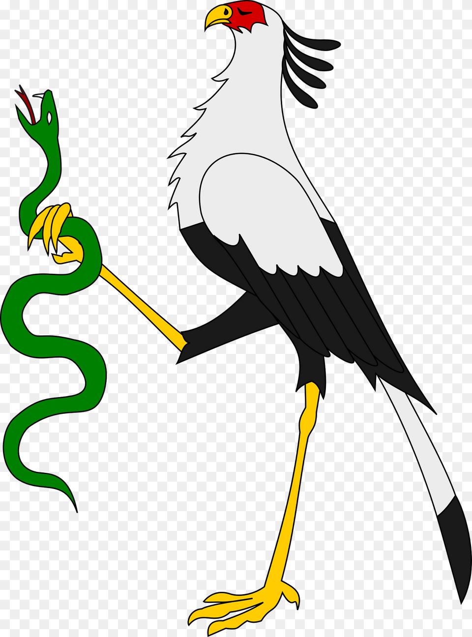 Secretarybird Holding Snake Clipart, Animal, Beak, Bird, Waterfowl Png Image