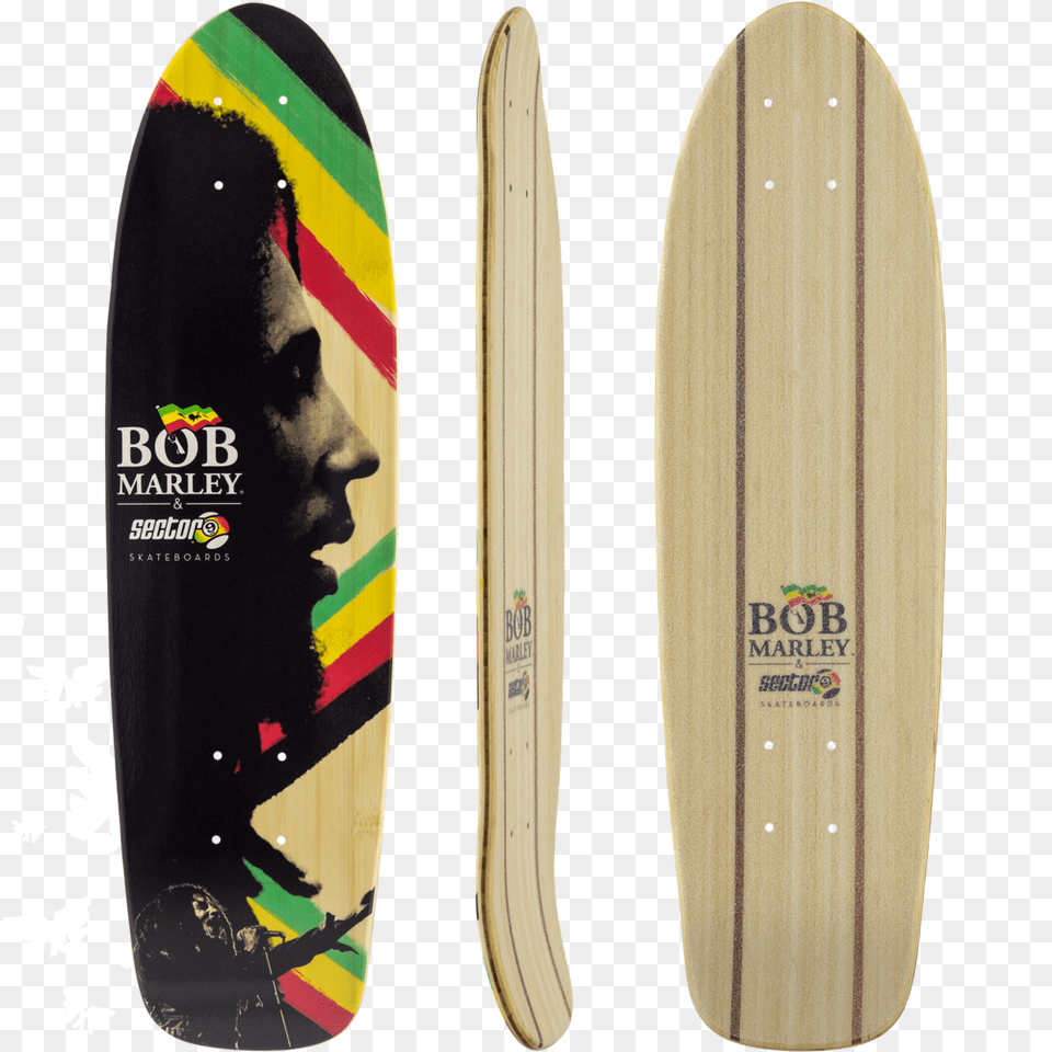 Sector Bob Marley Natty Dreads Longboard Skateboard Deck W Grip, Water, Surfing, Sport, Leisure Activities Free Png