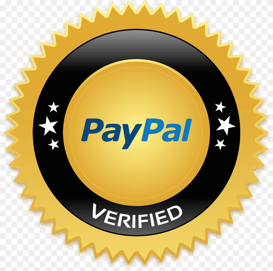 Secure Paypal Logo Paypal Verified Logo, Badge, Symbol, Gold, Ammunition Free Png Download