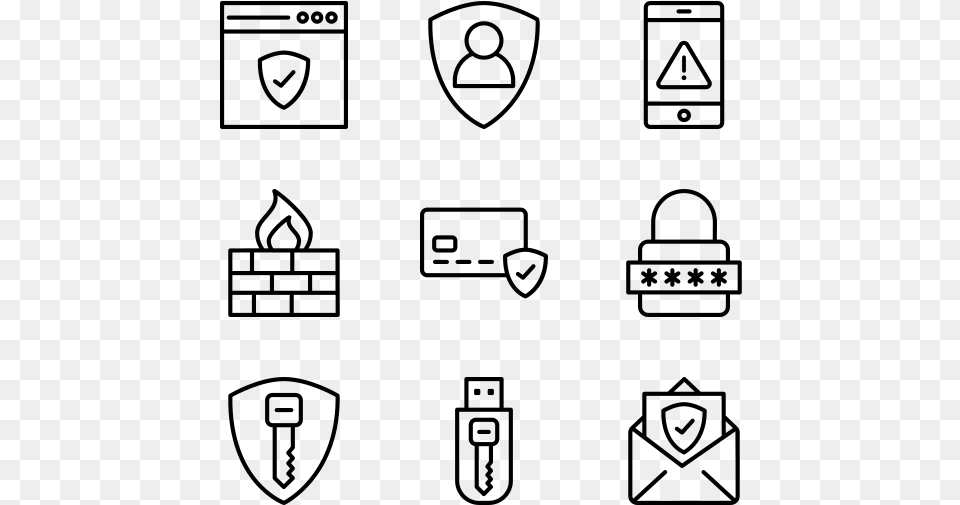 Security Furniture Icons Top View, Gray Png Image