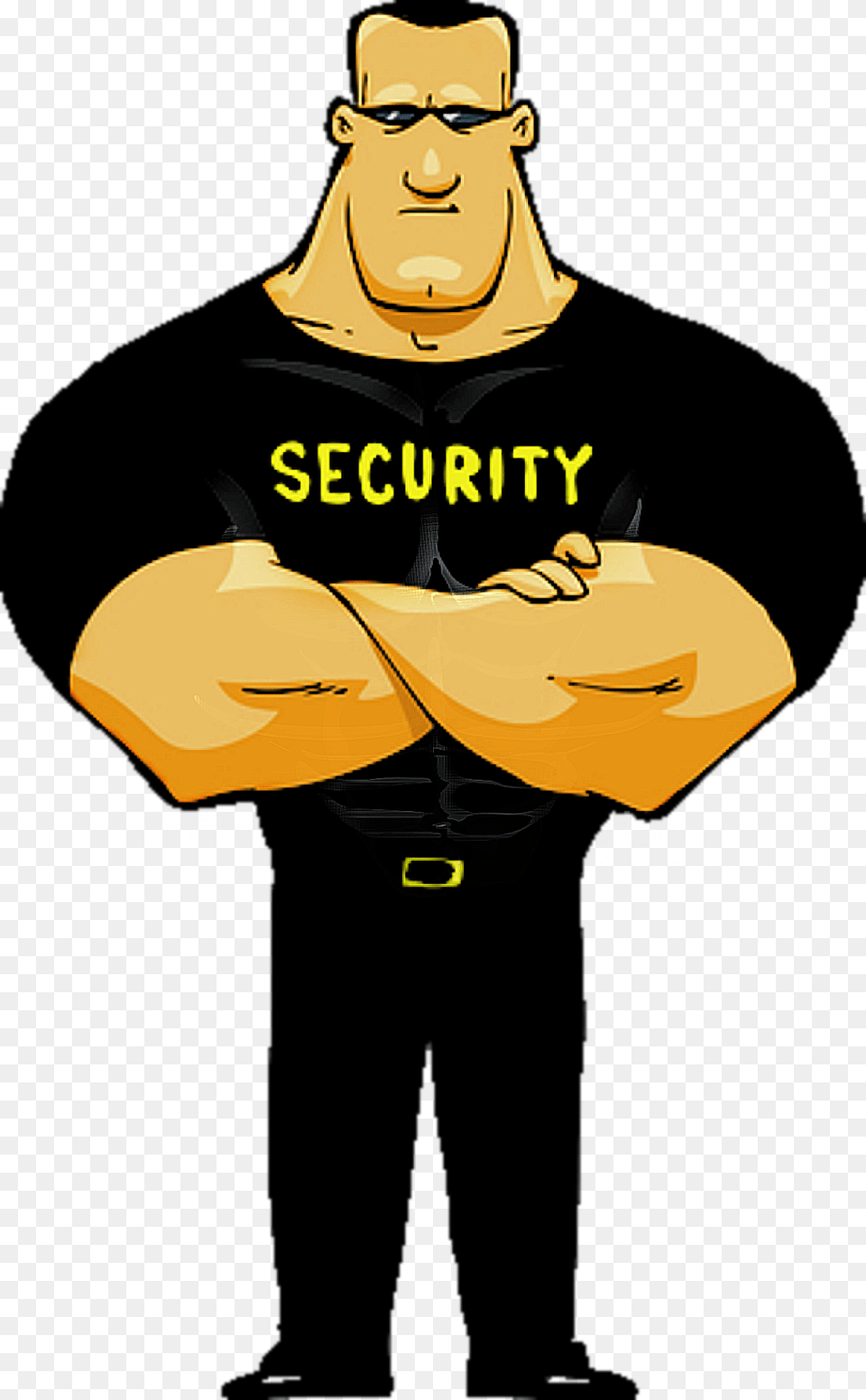 Security Guard Freetoedit Security Cartoon, Clothing, T-shirt, Person, Face Free Png