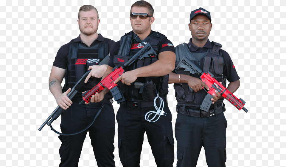 Security Guard With Gun Assault Rifle, Person, People, Weapon, Firearm Png