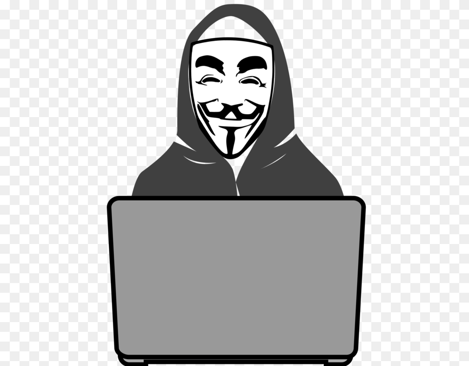 Security Hacker Computer Security Anonymous Computer Icons Clothing, Stencil, Hood, Adult Free Png Download