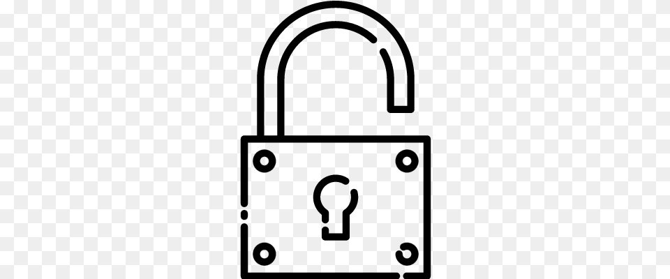 Security Lock Open Vector Padlock, Gray Png