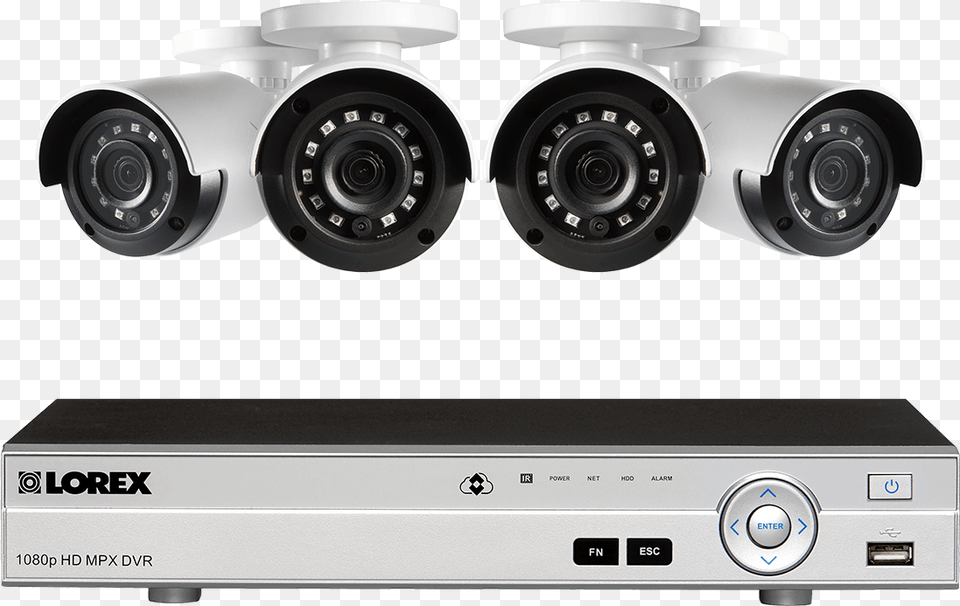 Security Surveillance System With 4 Cameras Complete Security Camera System With 8 Cameras, Electronics, Machine, Wheel Free Png