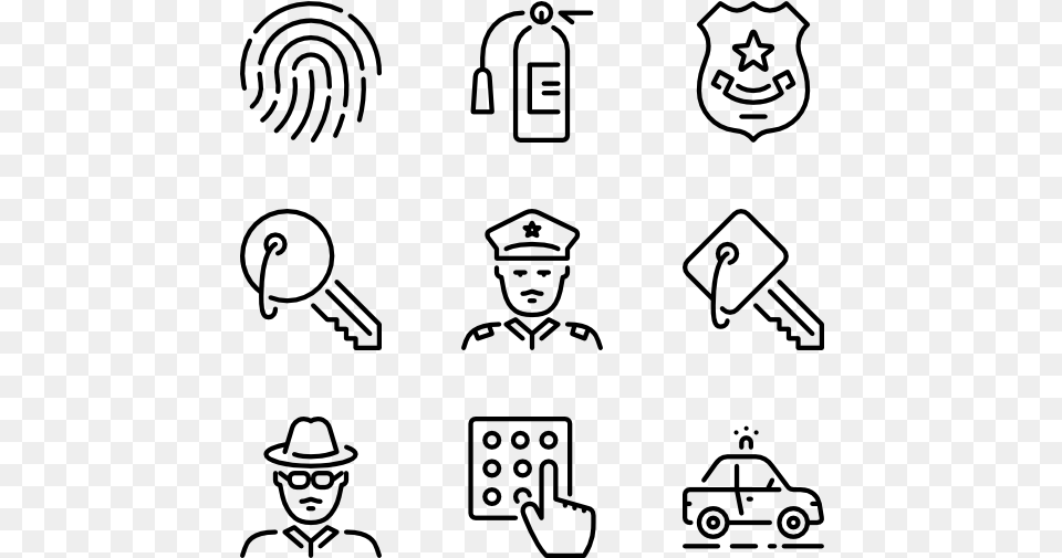 Security Tech Icons, Gray Png