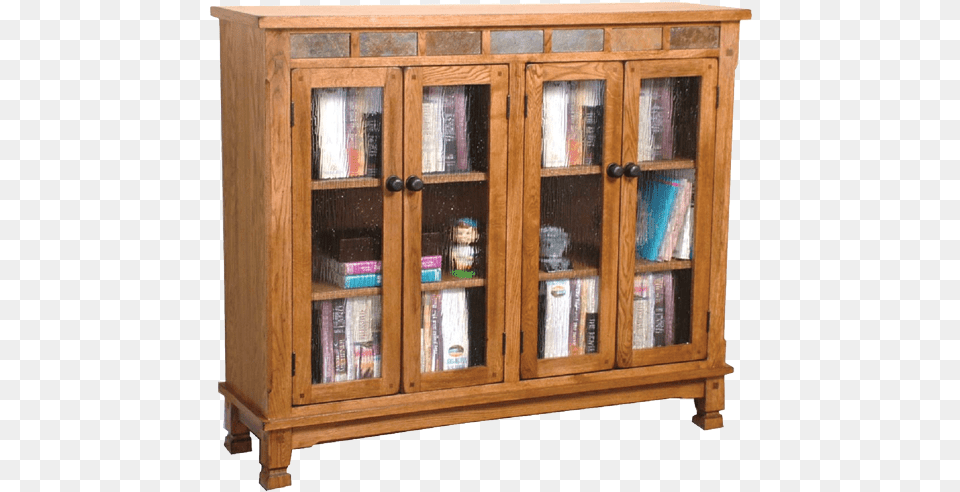 Sedona Rustic Oak 42quot H Bookcase With Doors Bookcase With Doors, Closet, Cupboard, Furniture, Cabinet Png