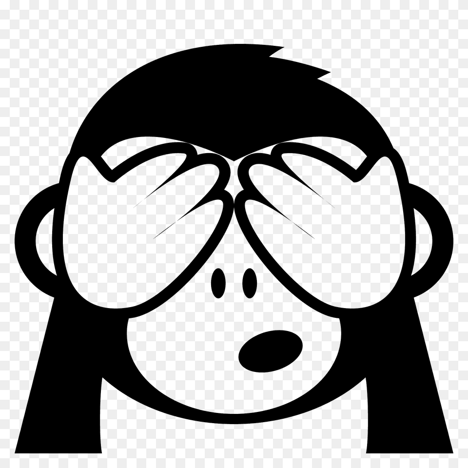 See No Evil Monkey Emoji Clipart, Stencil, Accessories, Glasses, Goggles Free Transparent Png