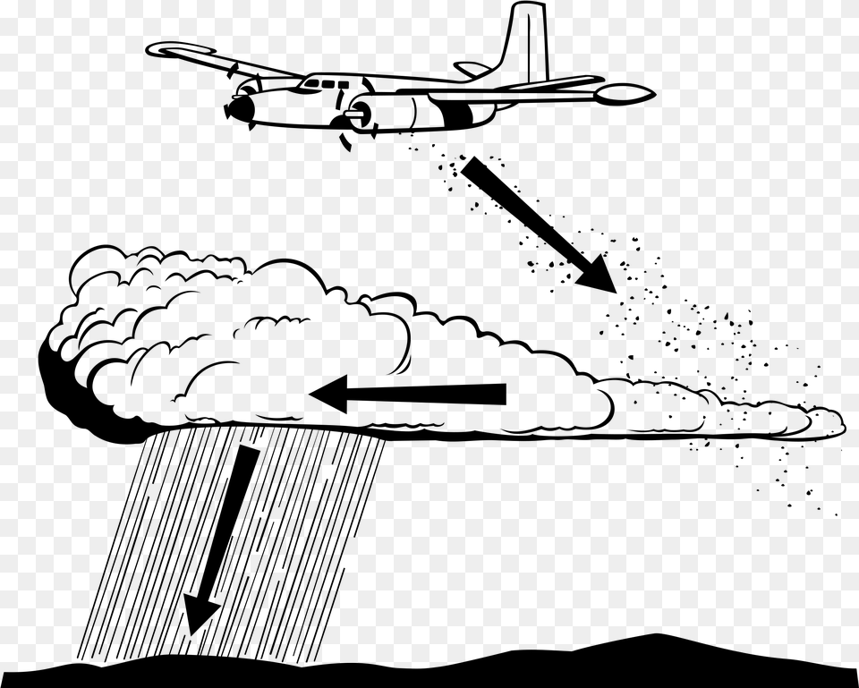 Seeding By Big Image Cloud Seeding Drawing, Gray Png