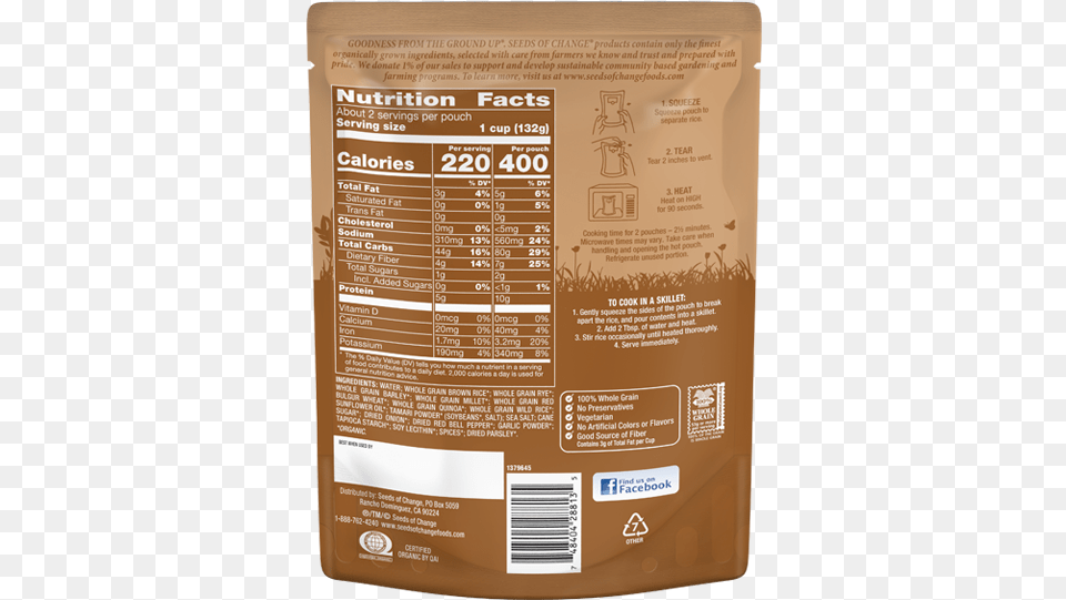Seeds Of Change Seven Whole Grains Nutrition Facts, Text Png