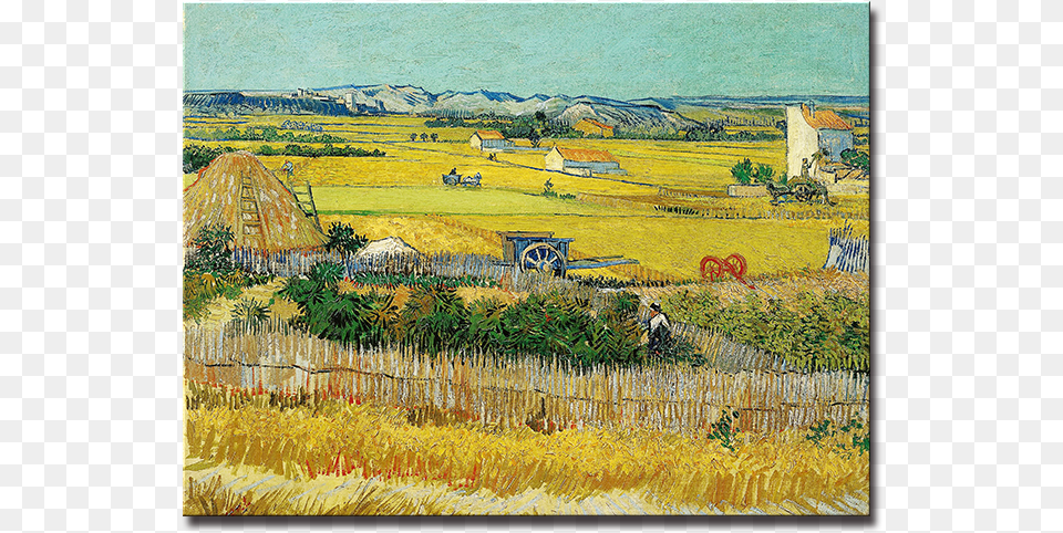 Seegart Van Gogh Wheat Field Classical Van Gogh Reproduction Harvest At La Crau With Montmajour, Rural, Countryside, Farm, Outdoors Png Image