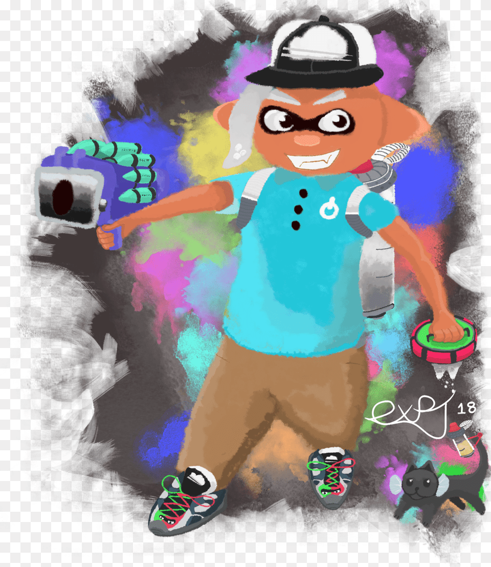 Seeing A Load Of Splatoon Art Over The Last Week Or Cartoon, Person, Face, Head, Clothing Free Transparent Png