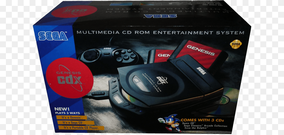 Sega Cd X System Boxed Sega Cdx Game Console, Electronics, Cd Player, Adapter Png Image