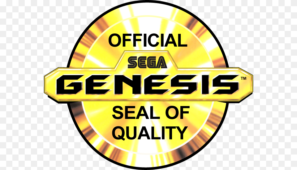 Sega Genesis Official Gold Seal Of Quality Logo, Disk, Badge, Symbol Free Png Download