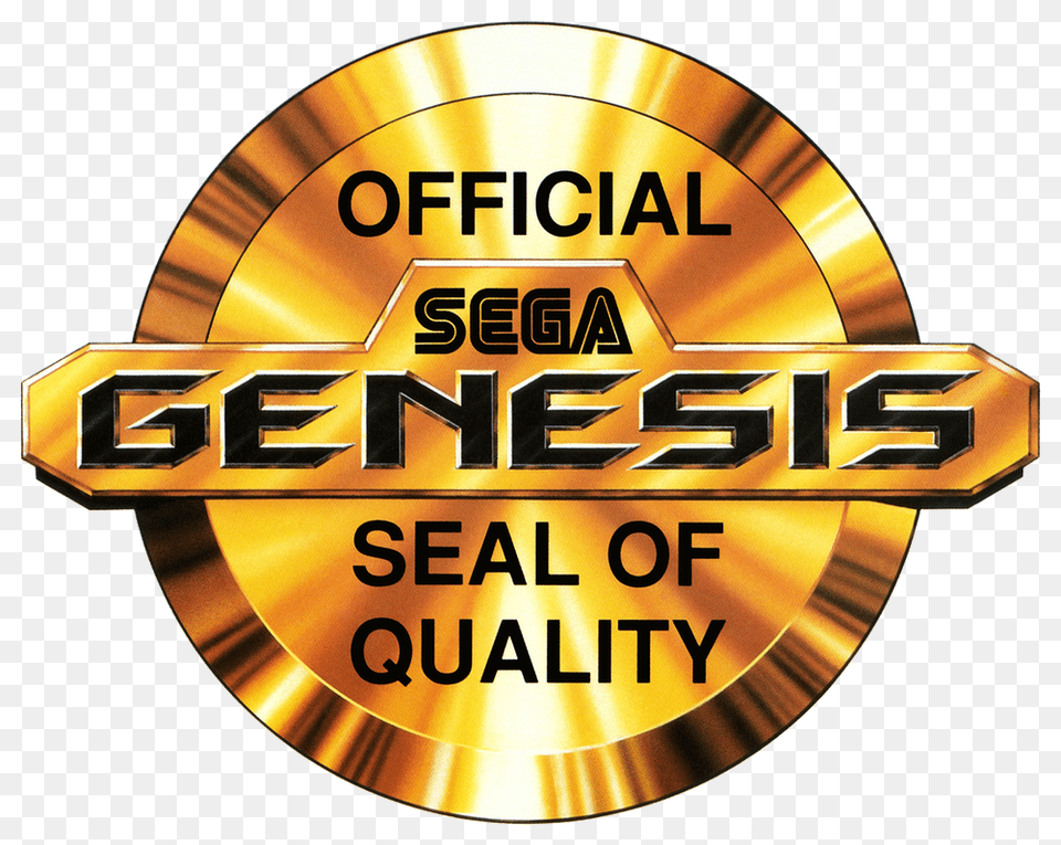 Sega Genesis Seal Of Quality Logo, Badge, Symbol, Gold Free Transparent Png