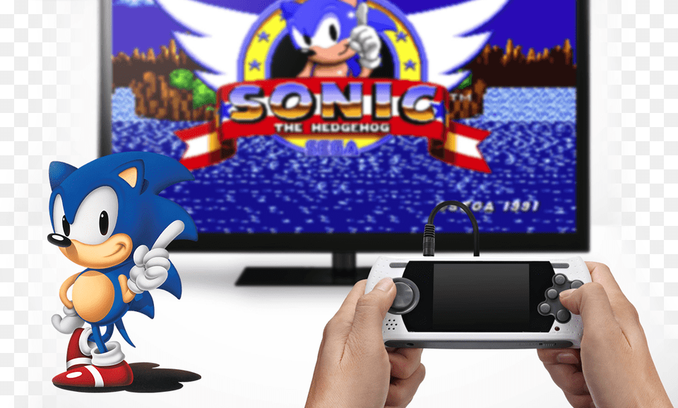 Sega Megadrive Wireless Console Sonic The Hedgehog Facebook Covers, Toy, Screen, Computer Hardware, Electronics Free Png Download