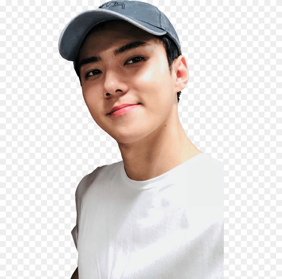 Sehun With Girl Selfie, Baseball Cap, Person, Neck, Male Free Png Download