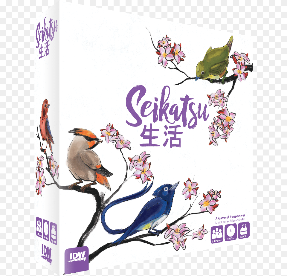 Seikatsu Boxmock Transparent Idw Games Seikatsu Board Game, Animal, Bird, Jay, Flower Free Png Download