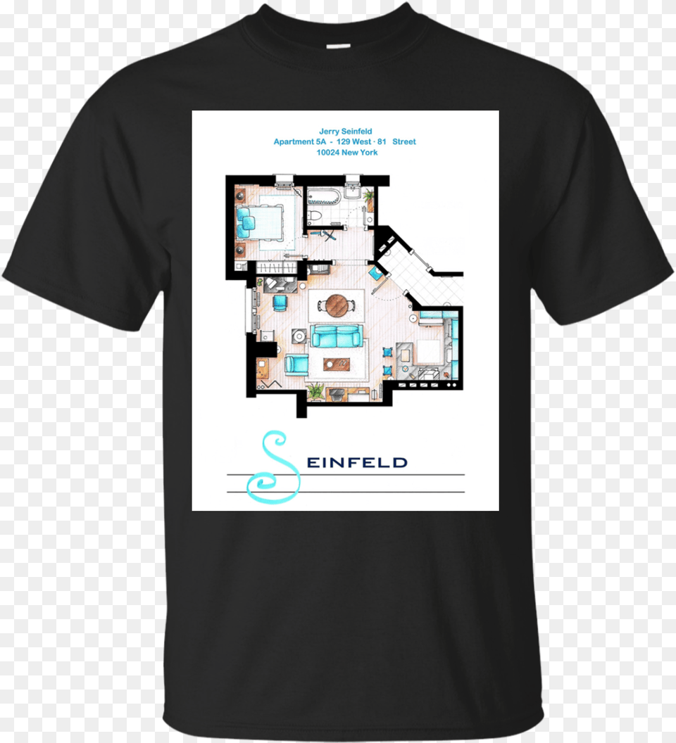 Seinfeld Apartment Floor Plan Shirts Hoodies Sweatshirts, Clothing, T-shirt, Shirt Free Png