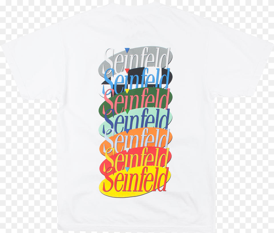 Seinfeld Multi Logo White Tee, Clothing, T-shirt, Shirt Free Png