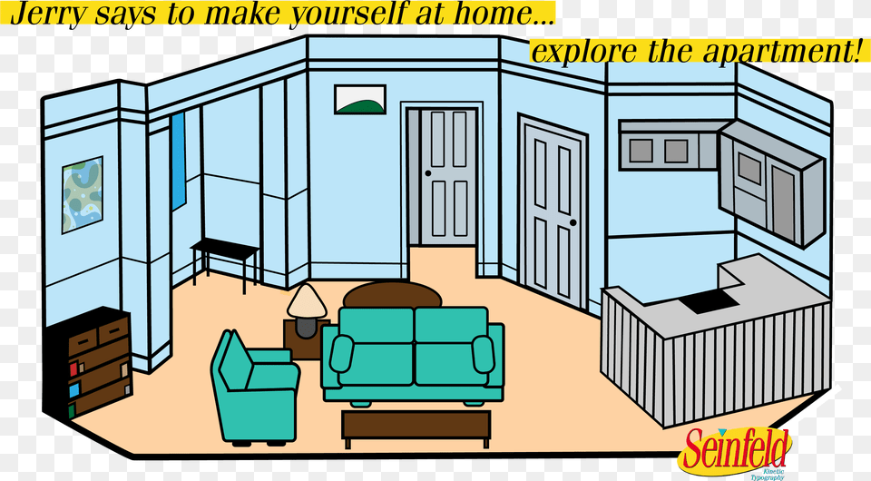 Seinfeld Site Cartoon, Indoors, Interior Design, Architecture, Building Png