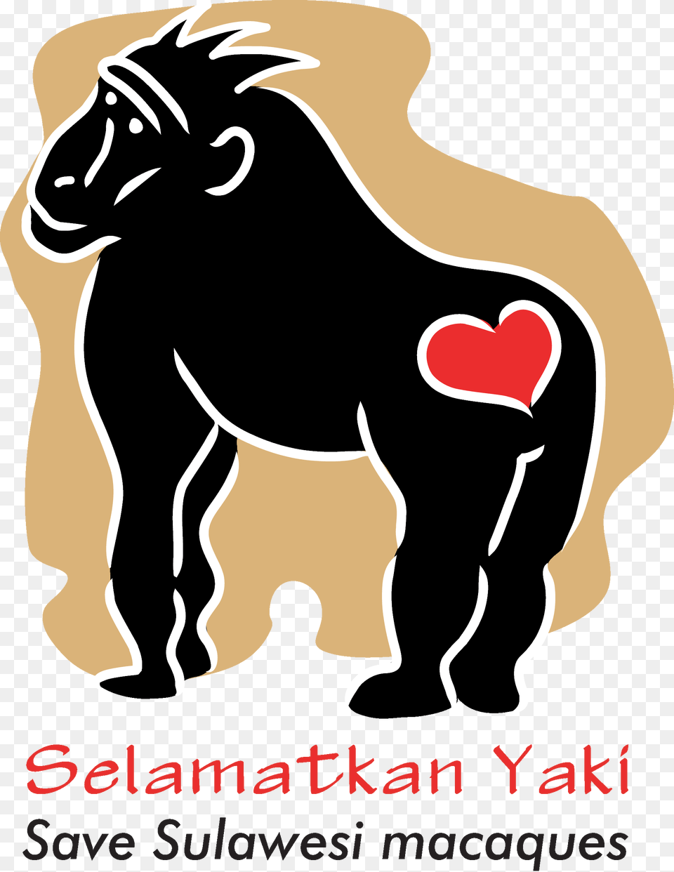 Selamatkan Yaki 1 Macaque Logo With Text Black Logo Macaca Nigra Project, Stencil, Baby, Person, Animal Png