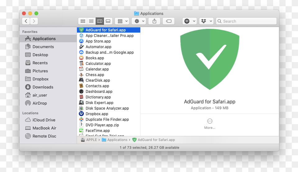 Select Adguard For Safari Macos, File, Electronics, Screen, Computer Hardware Png