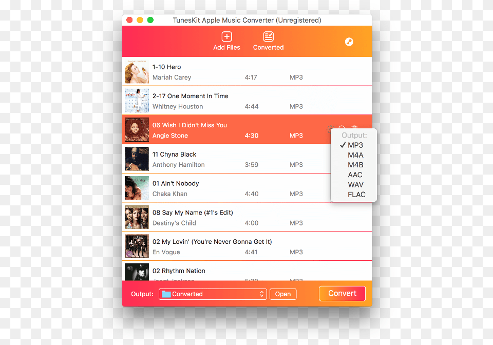 Select Output Format Apple Music Apple Music Converter, Person, Text, Face, Head Png